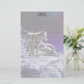 冬の雪の夜に灰色の狼 便箋 (スタンド正面)
