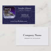 冬の雪の夜に灰色の狼 名刺 (正面/裏面)