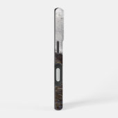 冬の雪の小川の縞模様 iPhone 16ケース (右側面)
