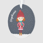冬の雪の少女 オーナメント (正面)