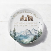 冬の雪の山々は冒険ベビーシャワーを負担 ペーパープレート