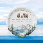 冬の雪の山々は冒険ベビーシャワーを負担 ペーパープレート