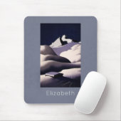 冬の雪の山と丘 マウスパッド (マウス)