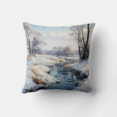 冬の雪の山のキャビン2イメー違うジ クッション (裏面)