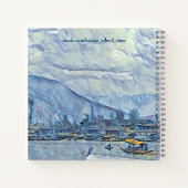 冬の雪の山のボートセーリングレイク初年 ノートブック (裏面)