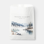 冬の雪の山の湖の風景結婚ズ フェイバーバッグ (正面)