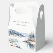 冬の雪の山の湖の風景結婚ズ フェイバーボックス (オープン)
