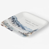 冬の雪の山の湖の風景結婚ズ ペーパープレート (傾斜あり)