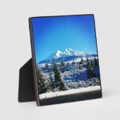 冬の雪の山シャスタ， CA フォトプラーク (正面)