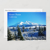 冬の雪の山シャスタ， CA ポストカード (正面/裏面)