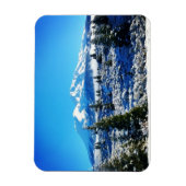 冬の雪の山シャスタ， CA マグネット (縦)