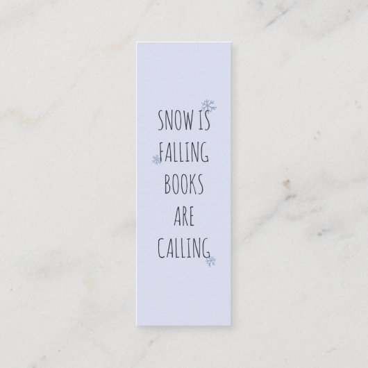 冬の雪の時間読ミニブックマーク通話カード コーリングカード (裏面)