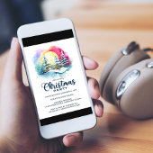 冬の雪の木々とクリスマス パーティー 招待状