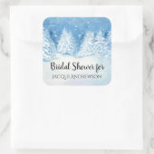 冬の雪の木々の封印 ブライダルシャワーのギフト スクエアシール (バッグ)