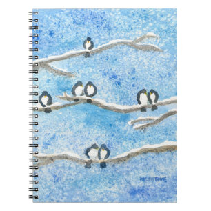 冬の雪の木の枝に《鳥》アメリカゴガラ ノートブック