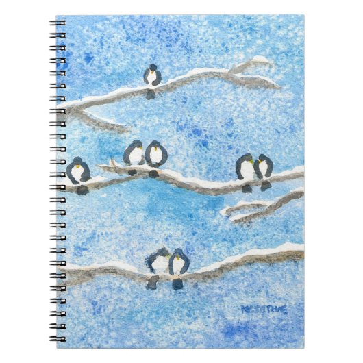 冬の雪の木の枝に《鳥》アメリカゴガラ ノートブック (正面)