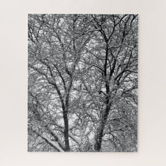 冬の雪の木の枝の写真 ジグソーパズル