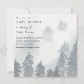 冬の雪の木の赤ちゃんシャワーの招待 招待状 (正面)