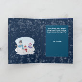 冬の雪の木の風景クリスマスホリデー カード (内部)