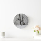 冬の雪の木 –  ラウンド壁時計 (ホーム)