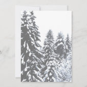 冬の雪の松の木の森の写真シック結婚ズ 招待状 (裏面)
