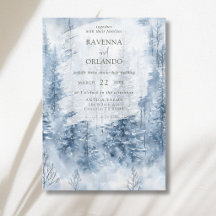 冬の雪の松の木の森の山の結婚式