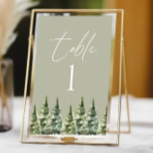 冬の雪の松の木の森結婚の テーブルナンバー