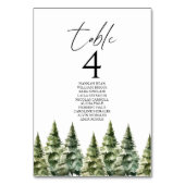 冬の雪の松の木の森結婚の テーブルナンバー (正面)