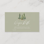 冬の雪の松の木の赤ちゃんシャワーおむつラッフル エンクロージャーカード (正面)