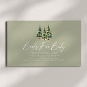 冬の雪の松の木の赤ちゃんシャワー本ベビー エンクロージャーカード