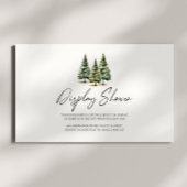 冬の雪の松の木の赤ちゃんシャワー表示シャワー エンクロージャーカード