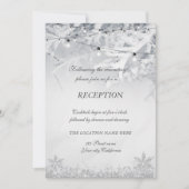 冬の雪の枝のウェディング 招待状 (正面)