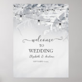 冬の雪の枝の結婚式 ポスター (正面)