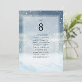 冬の雪の森のテーブル番号座席表 招待状 (スタンド正面)