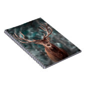 冬の雪の森の中で立派な鹿の男性。芸術的WI ノートブック (右側)