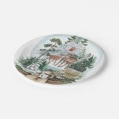 冬の雪の森の中の立派な鹿の男性 ペーパープレート (アングル)