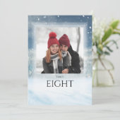 冬の雪の森の写真テーブル番号 招待状 (スタンド正面)