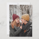 冬の雪の森の写真 ウェディング 招待状 (裏面)