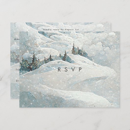 冬の雪の森の木の結婚式のポストカード ポストカード (正面/裏面)