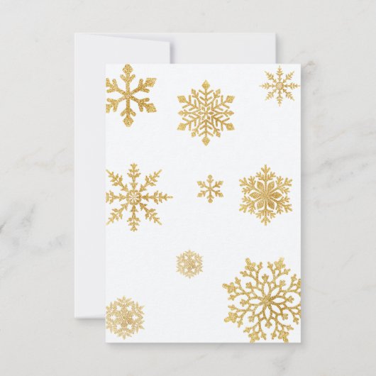 冬の雪の森の赤ちゃんシャワー サンキューカード (裏面)