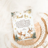 冬の雪の森の赤ちゃんシャワー サンキューカード