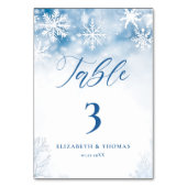 冬の雪の森エレガント素朴な結婚式 テーブルナンバー (裏面)