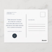 冬の雪の森クリスマスホリデーグリーティング ポストカード (裏面)