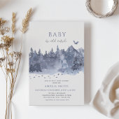 冬の雪の森ベビー外は寒い 招待状