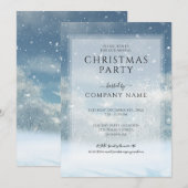 冬の雪の森 法人クリスマス パーティー 招待状 (正面/裏面)