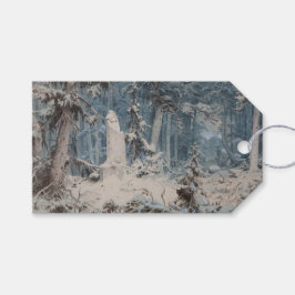 冬の雪の森（Andreas Achenbach著） ギフトタグ