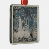 冬の雪の森(Andreas Achenbach著) メタルオーナメント (右)