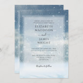 冬の雪の森QRコード結婚ズ 招待状 (正面/裏面)