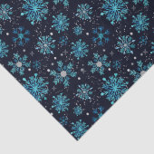 冬の雪の模様（青と銀） 薄葉紙 (詳細)