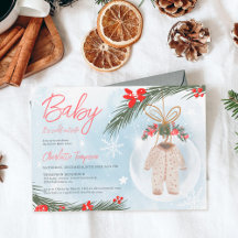 冬の雪の氷クリスマスベビーシャワー